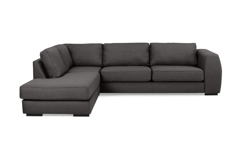Optus 4-seters Venstrevendt L-formet Sjeselongsofa i Stoff - Mørk grå - Møbler - Sofaer - Sofa med sjeselong