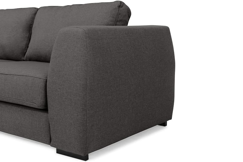 Optus 4-seters Venstrevendt L-formet Sjeselongsofa i Stoff - Mørk grå - Møbler - Sofaer - Sofa med sjeselong
