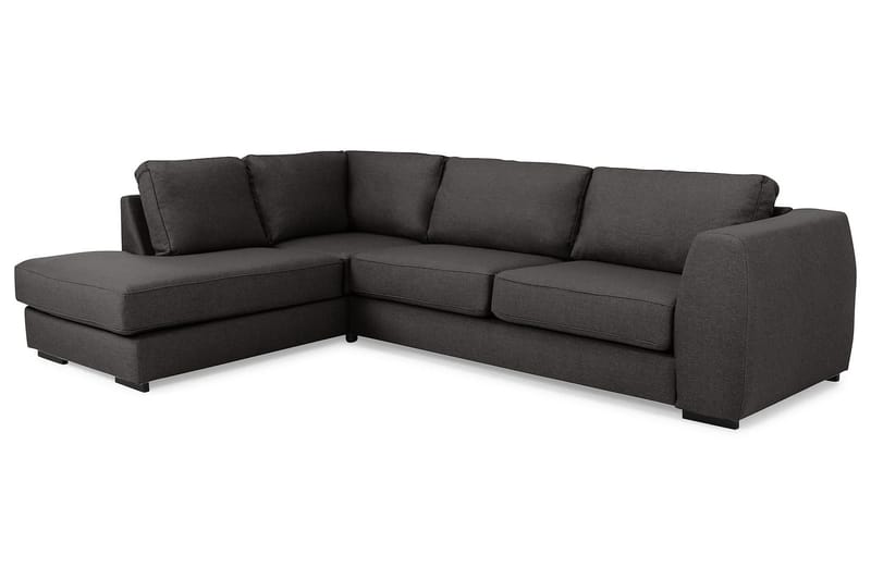 Optus 4-seters Venstrevendt L-formet Sjeselongsofa i Stoff - Mørk grå - Møbler - Sofaer - Sofa med sjeselong - 3 seters sofa med divan