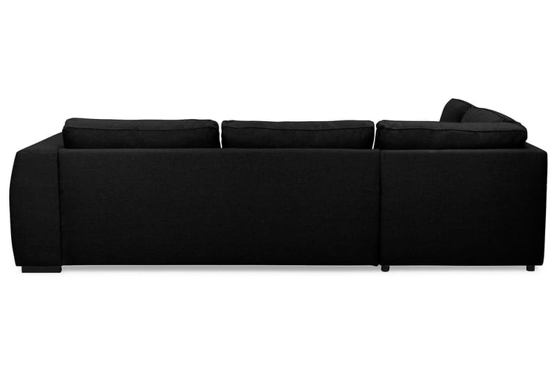 Optus 4-seters Venstrevendt L-formet Sjeselongsofa i Stoff - Svart - Møbler - Sofaer - Sofa med sjeselong - 4 seters sofa med divan
