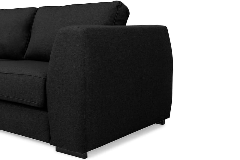 Optus 4-seters Venstrevendt L-formet Sjeselongsofa i Stoff - Svart - Møbler - Sofaer - Sofa med sjeselong - 4 seters sofa med divan