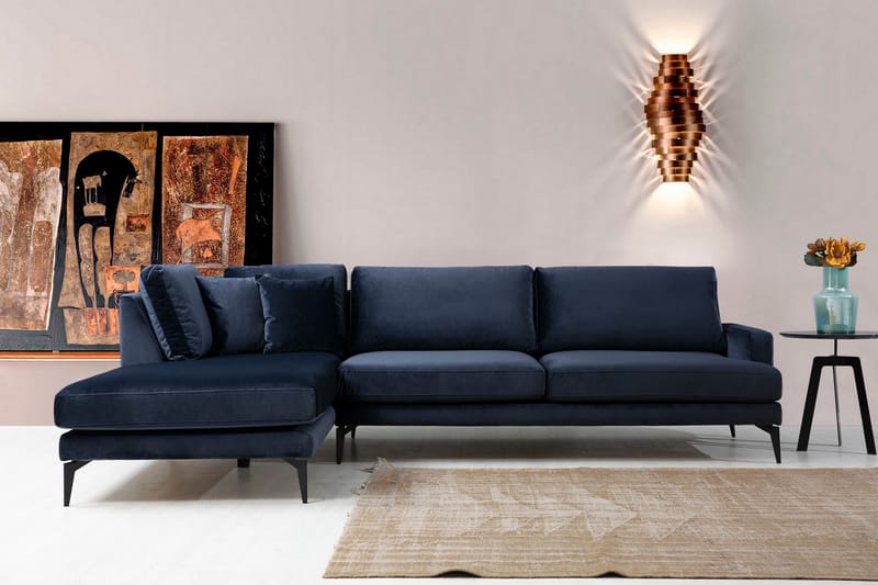Ostberg Hjørnesofa med Divan Venstre - Blå - Møbler - Sofaer - Sofa med sjeselong