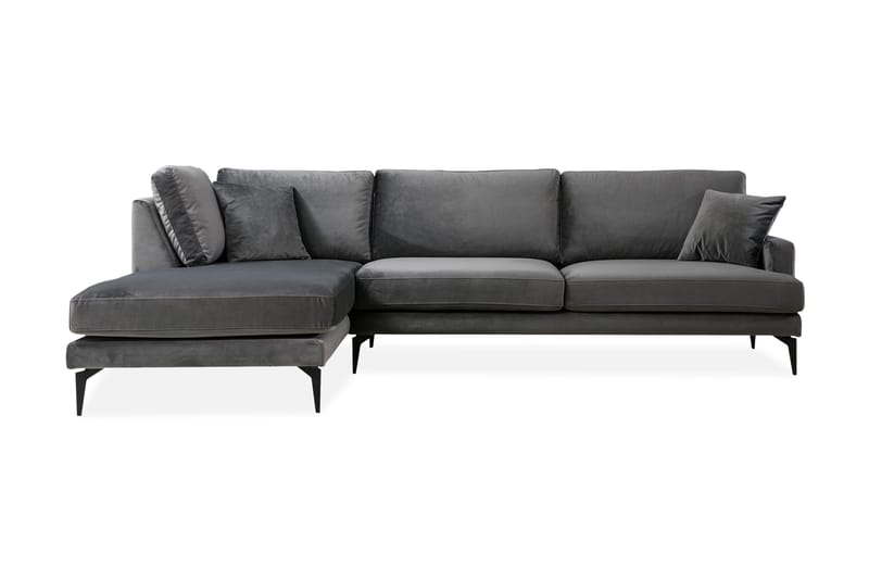 Ostberg Hjørnesofa med Divan Venstre - Svart - Sofa med sjeselong