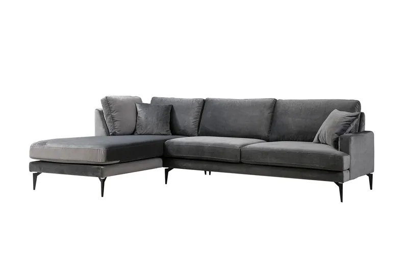 Ostberg Hjørnesofa med Divan Venstre - Svart - Møbler - Sofaer - Sofa med sjeselong