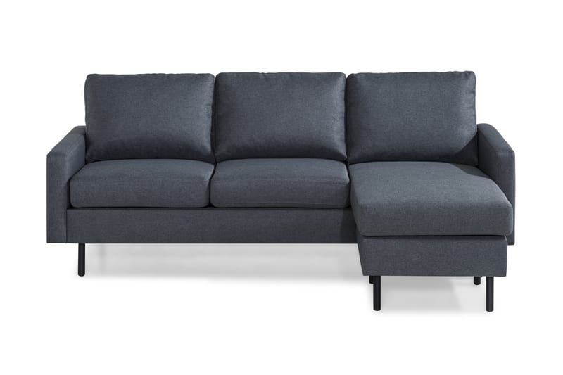 Peppe 3-seters Sofa med Divan Vendbar - Mørkegrå - 3 seters sofa med divan - Sofa med sjeselong