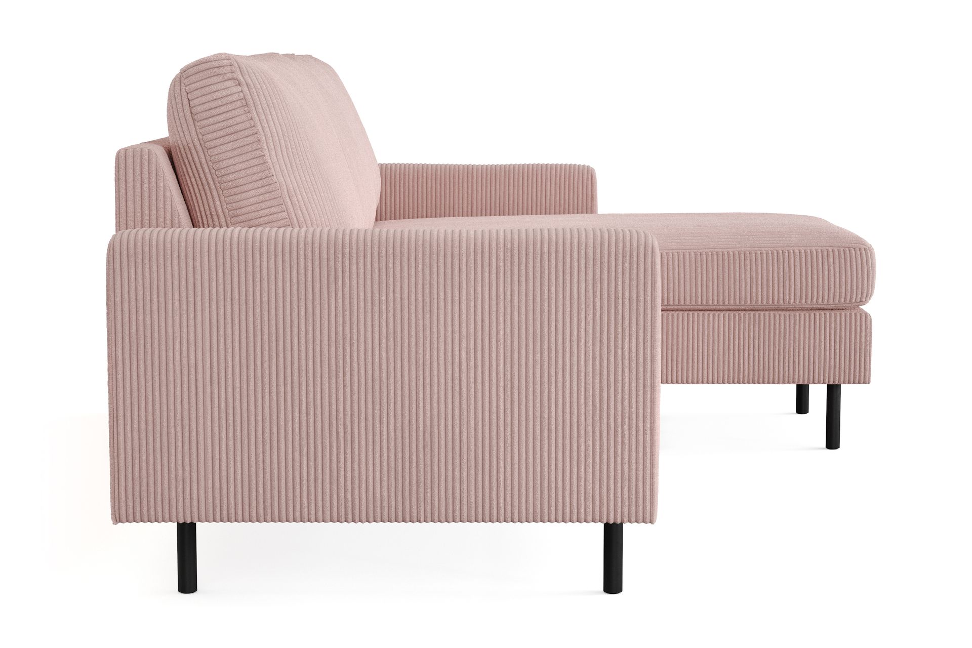 Peppe 3-seters Vendbar L-formet Divansofa i Manchester - Rosa - Møbler - Sofaer - Sofa med sjeselong