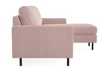 Peppe 3-seters Vendbar L-formet Divansofa i Manchester - Rosa - Møbler - Sofaer - Sofa med sjeselong