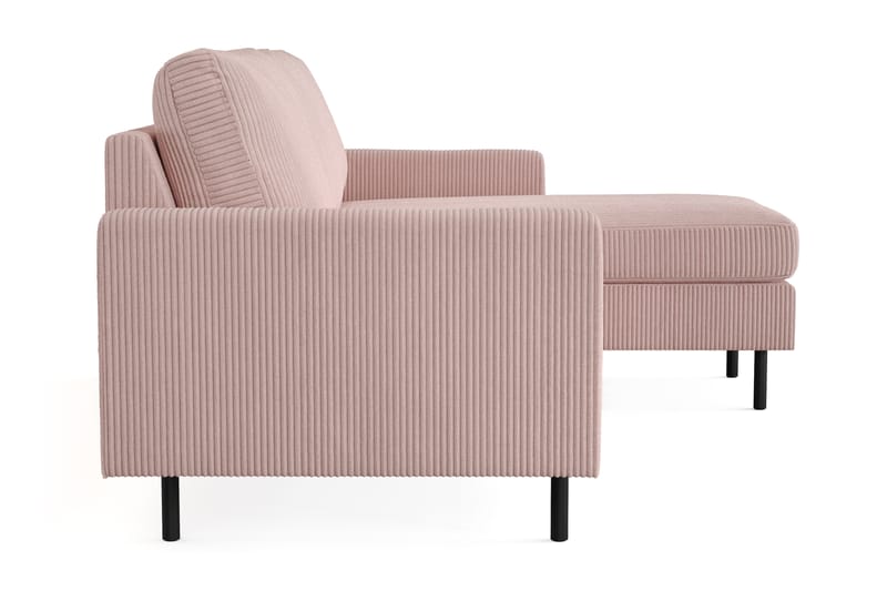 Peppe 3-seters Vendbar L-formet Divansofa i Manchester - Rosa - Møbler - Sofaer - Sofa med sjeselong