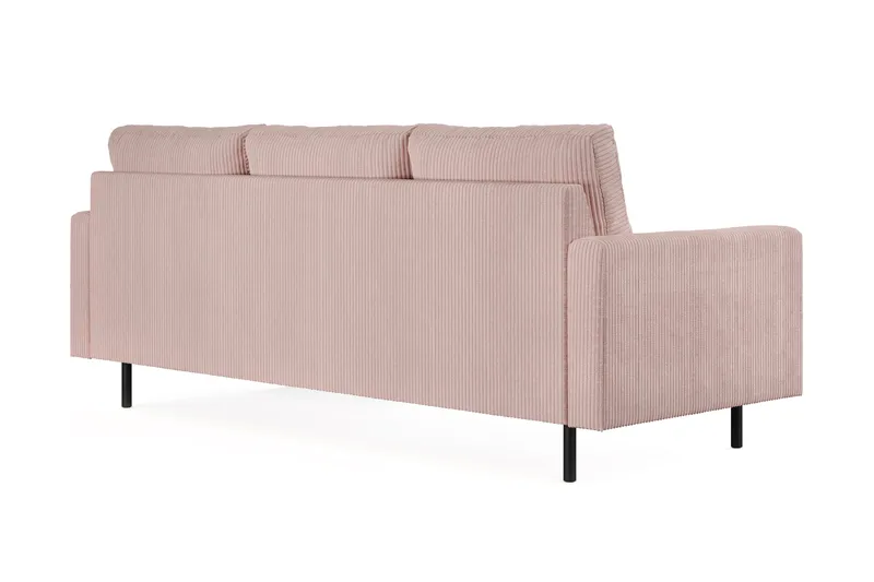 Peppe 3-seters Vendbar L-formet Divansofa i Manchester - Rosa - Møbler - Sofaer - Sofa med sjeselong
