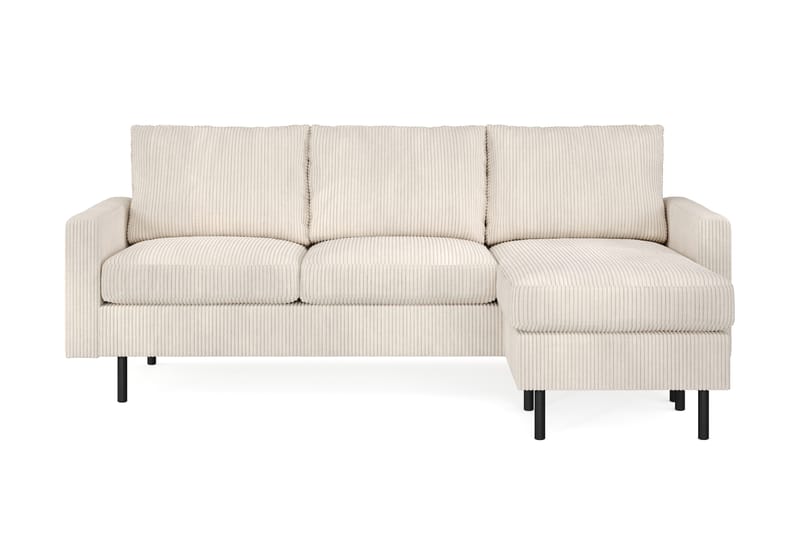 Peppe 3-seters Vendbar L-formet Divansofa i Manchester 200 cm bred - Beige - Møbler - Sofaer - Sofa med sjeselong
