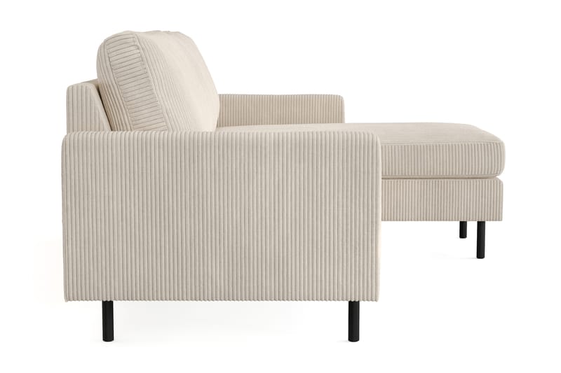 Peppe 3-seters Vendbar L-formet Divansofa i Manchester 200 cm bred - Beige - Møbler - Sofaer - Sofa med sjeselong