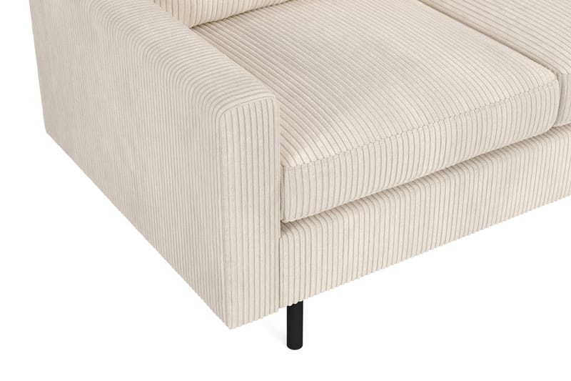 Peppe 3-seters Vendbar L-formet Divansofa i Manchester 200 cm bred - Beige - Møbler - Sofaer - Sofa med sjeselong