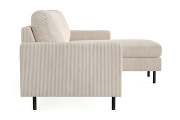Peppe 3-seters Vendbar L-formet Divansofa i Manchester - Beige - Møbler - Sofaer - Sofa med sjeselong