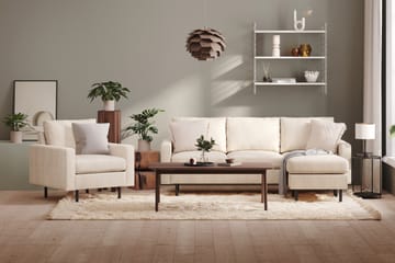 Peppe 3-seters Vendbar L-formet Divansofa i Manchester - Beige - Møbler - Sofaer - Sofa med sjeselong