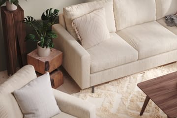 Peppe 3-seters Vendbar L-formet Divansofa i Manchester - Beige - Møbler - Sofaer - Sofa med sjeselong