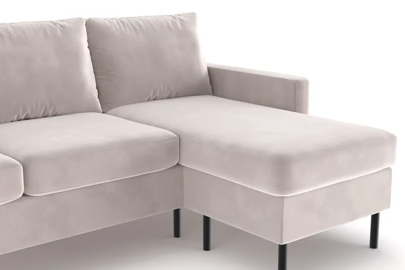 Peppe 3-seters Vendbar L-formet Divansofa i Manchester - Beige - Møbler - Sofaer - Sofa med sjeselong