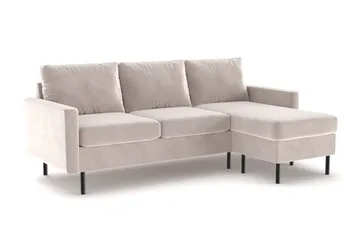Peppe 3-seters Vendbar L-formet Divansofa i Manchester - Beige - Møbler - Sofaer - Sofa med sjeselong