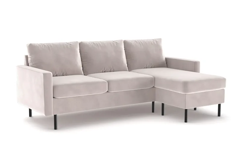 Peppe 3-seters Vendbar L-formet Divansofa i Manchester - Beige - Møbler - Sofaer - Sofa med sjeselong