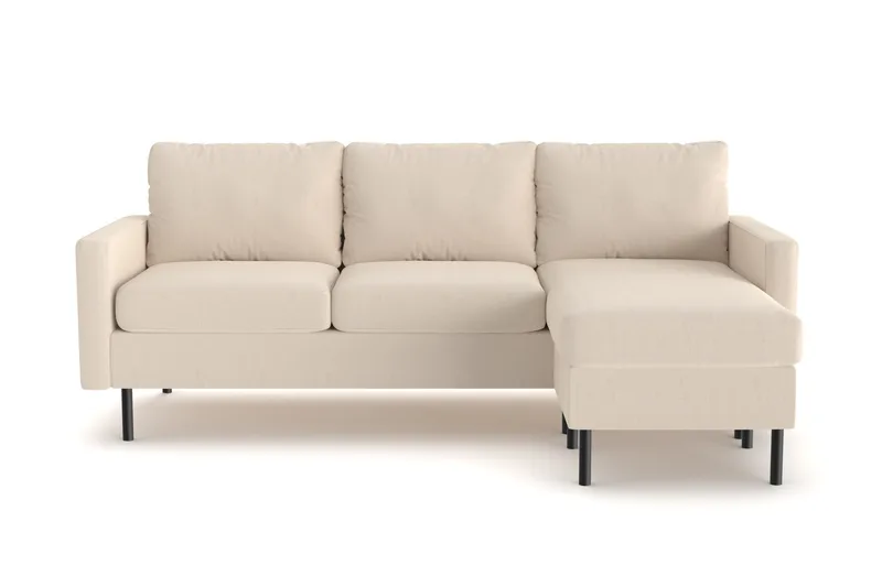 Peppe 3-seters Vendbar L-formet Divansofa i Manchester - Greige - Møbler - Sofaer - Sofa med sjeselong