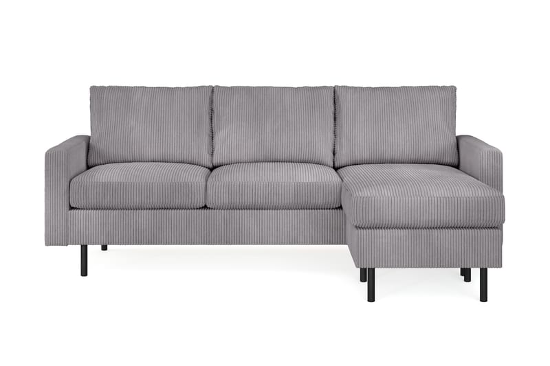 Peppe 3-seters Vendbar L-formet Divansofa i Manchester - Mørk grå - Møbler - Sofaer - Sofa med sjeselong