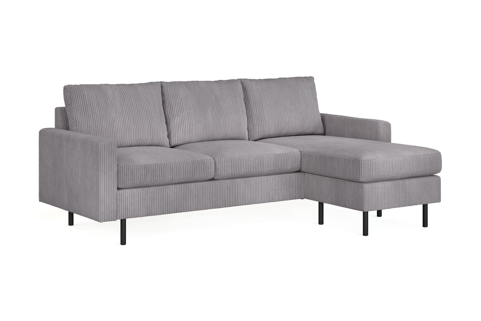 Peppe 3-seters Vendbar L-formet Divansofa i Manchester - Mørk grå - Møbler - Sofaer - Sofa med sjeselong