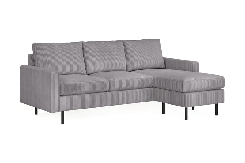 Peppe 3-seters Vendbar L-formet Divansofa i Manchester - Mørk grå - Møbler - Sofaer - Sofa med sjeselong