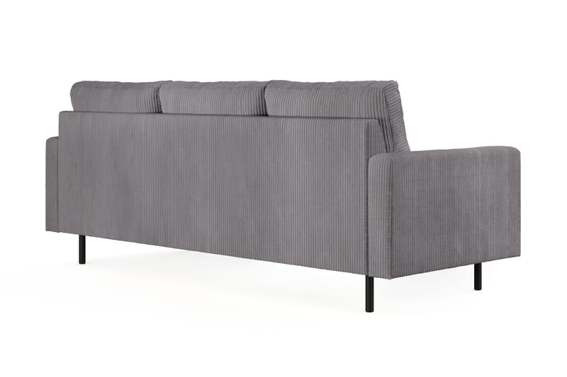 Peppe 3-seters Vendbar L-formet Divansofa i Manchester - Mørk grå - Møbler - Sofaer - Sofa med sjeselong