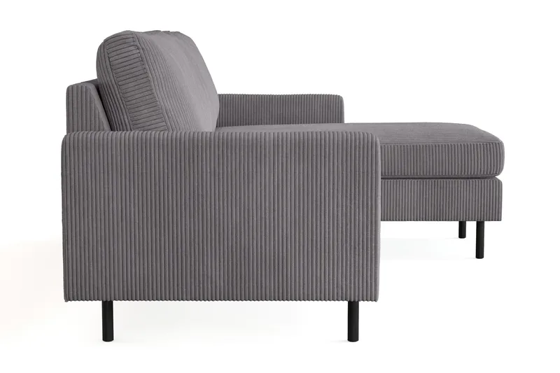 Peppe 3-seters Vendbar L-formet Divansofa i Manchester - Mørk grå - Møbler - Sofaer - Sofa med sjeselong