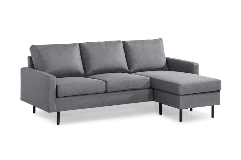 Peppe 3-seters Vendbar L-formet Divansofa i Stoff - Lys grå - Møbler - Sofaer - Sofa med sjeselong