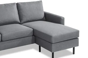 Peppe 3-seters Vendbar L-formet Divansofa i Stoff - Lys grå - Møbler - Sofaer - Sofa med sjeselong