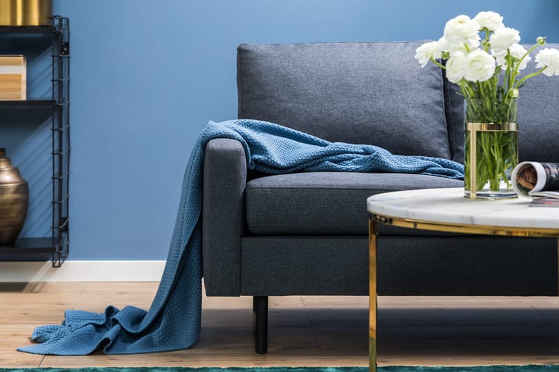 Peppe 3-seters Vendbar L-formet Divansofa i Stoff - Mørk grå - Møbler - Sofaer - Sofa med sjeselong