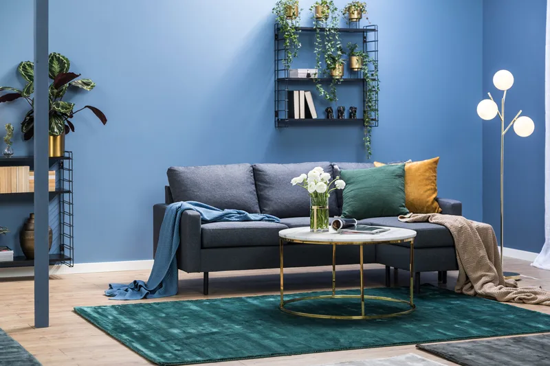 Peppe 3-seters Vendbar L-formet Divansofa i Stoff - Mørk grå - Møbler - Sofaer - Sofa med sjeselong