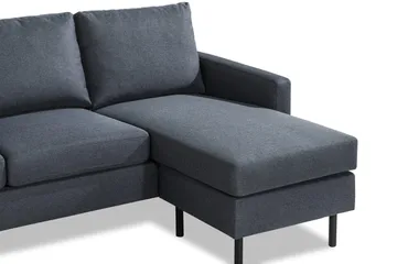 Peppe 3-seters Vendbar L-formet Divansofa i Stoff - Mørk grå - Møbler - Sofaer - Sofa med sjeselong