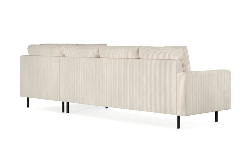 Peppe 4-seters høyrevendt L-formet sjeselongsofa i kordfløyel - Beige - Møbler - Sofaer - Sofa med sjeselong