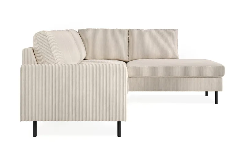 Peppe 4-seters høyrevendt L-formet sjeselongsofa i kordfløyel - Beige - Møbler - Sofaer - Sofa med sjeselong