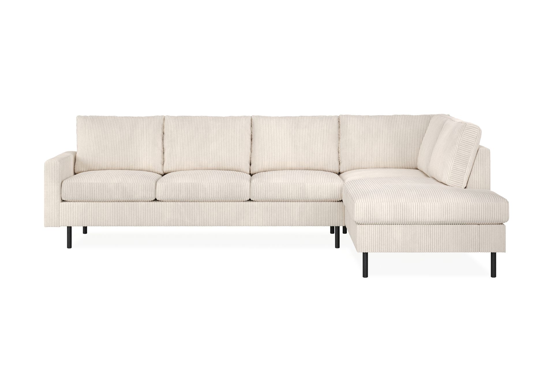 Peppe 4-seters Høyrevendt L-formet Sjeselongsofa i Manchester - Beige - Møbler - Sofaer - Sofa med sjeselong