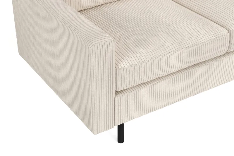 Peppe 4-seters Høyrevendt L-formet Sjeselongsofa i Manchester - Beige - Møbler - Sofaer - Sofa med sjeselong