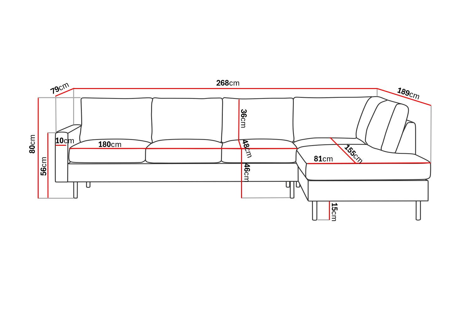 Peppe 4-seters Høyrevendt L-formet Sjeselongsofa i Manchester - Beige - Møbler - Sofaer - Sofa med sjeselong