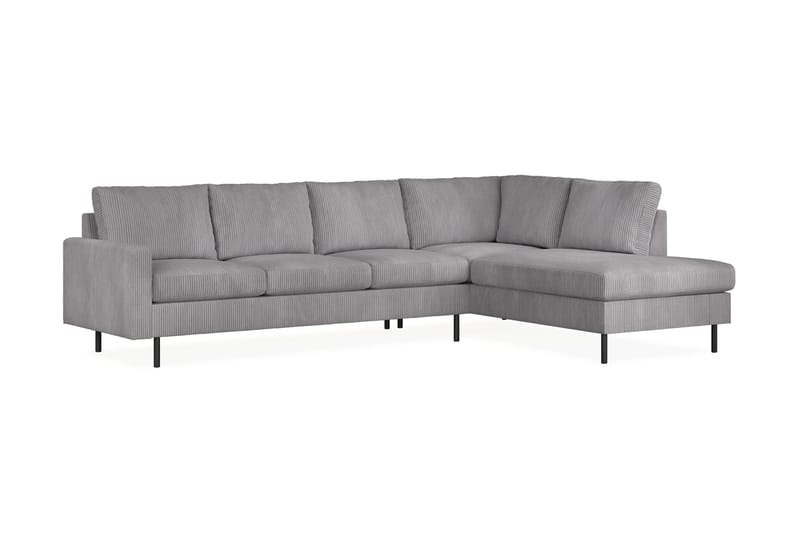 Peppe 4-seters Høyrevendt L-formet Sjeselongsofa i Manchester - Mørk grå - Møbler - Sofaer - Sofa med sjeselong
