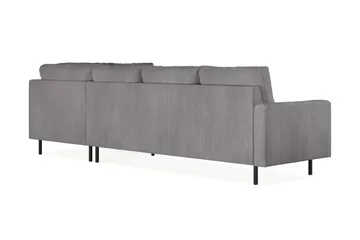 Peppe 4-seters Høyrevendt L-formet Sjeselongsofa i Manchester - Mørk grå - Møbler - Sofaer - Sofa med sjeselong