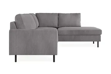 Peppe 4-seters Høyrevendt L-formet Sjeselongsofa i Manchester - Mørk grå - Møbler - Sofaer - Sofa med sjeselong