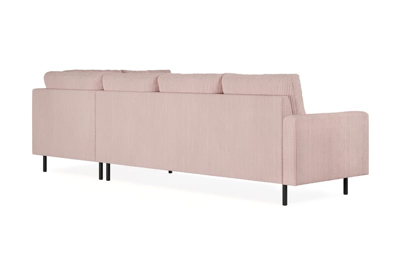 Peppe 4-seters Høyrevendt L-formet Sjeselongsofa i Manchester - Rosa - Møbler - Sofaer - Sofa med sjeselong