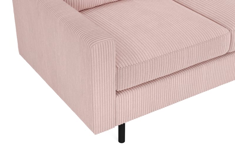 Peppe 4-seters Høyrevendt L-formet Sjeselongsofa i Manchester - Rosa - Møbler - Sofaer - Sofa med sjeselong
