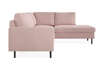 Peppe 4-seters Høyrevendt L-formet Sjeselongsofa i Manchester - Rosa - Møbler - Sofaer - Sofa med sjeselong