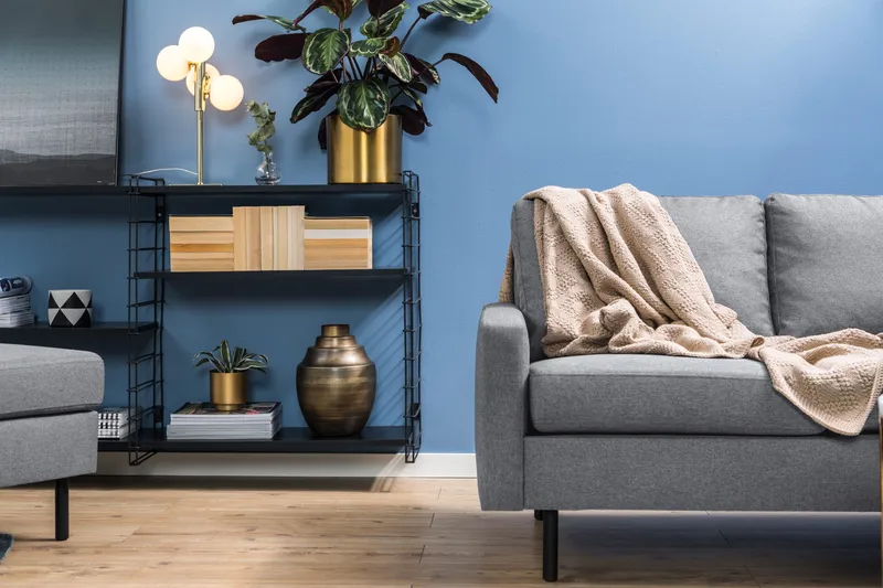 Peppe 4-seters Høyrevendt L-formet Sjeselongsofa i Stoff - Lys grå - Møbler - Sofaer - Sofa med sjeselong