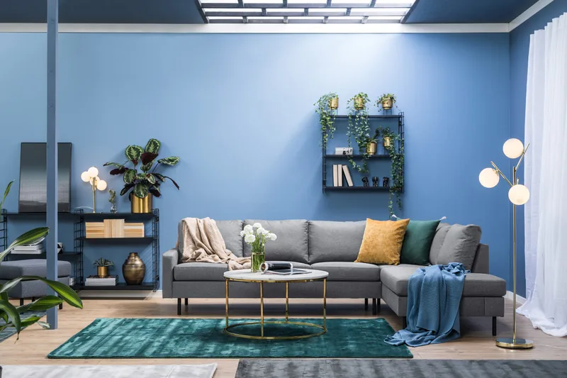 Peppe 4-seters Høyrevendt L-formet Sjeselongsofa i Stoff - Lys grå - Møbler - Sofaer - Sofa med sjeselong