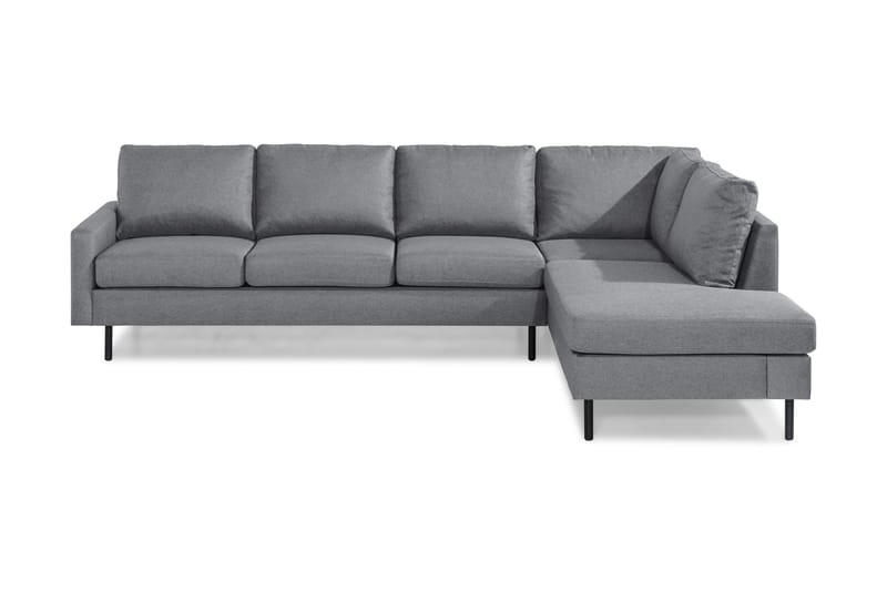 Peppe 4-seters Høyrevendt L-formet Sjeselongsofa i Stoff - Lys grå - Møbler - Sofaer - Sofa med sjeselong
