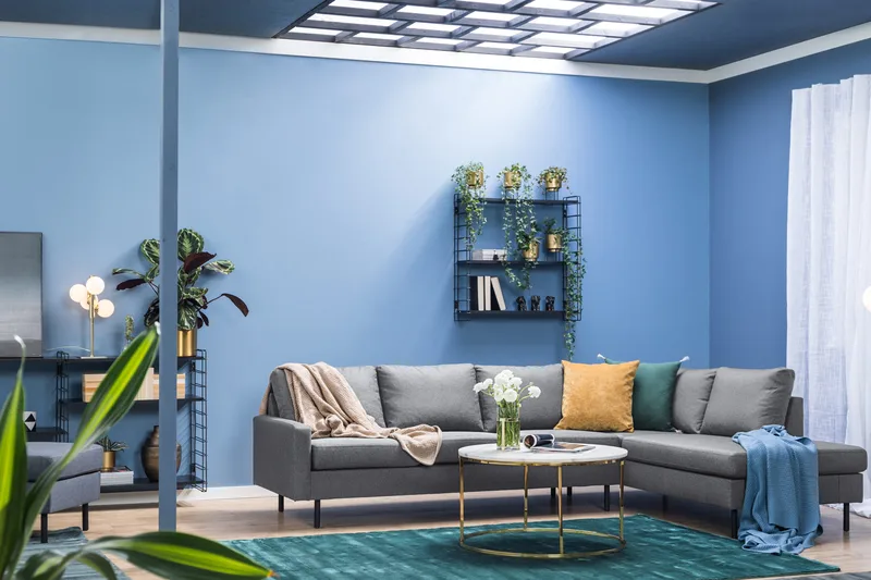 Peppe 4-seters Høyrevendt L-formet Sjeselongsofa i Stoff - Lys grå - Møbler - Sofaer - Sofa med sjeselong