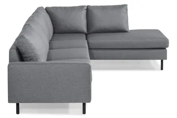 Peppe 4-seters Høyrevendt L-formet Sjeselongsofa i Stoff - Lys grå - Møbler - Sofaer - Sofa med sjeselong