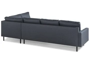 Peppe 4-seters Høyrevendt L-formet Sjeselongsofa i Stoff - Mørk grå - Møbler - Sofaer - Sofa med sjeselong